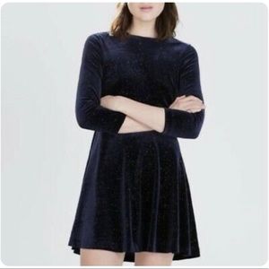 Zara navy velvet glitter dress